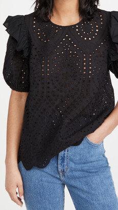 Black eyelet blouse Clearance