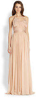 Thumbnail for your product : Marchesa Notte Silk Chiffon Strapless Gown