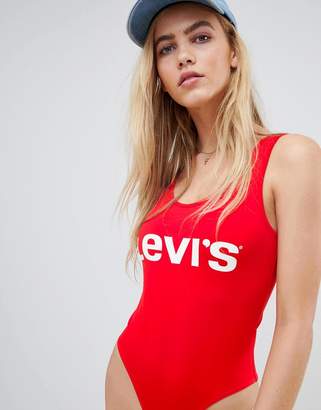 Levi's Levis Logo Bodysuit In Red