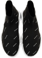 Thumbnail for your product : Balenciaga Black All Over Logo Speed Sneakers