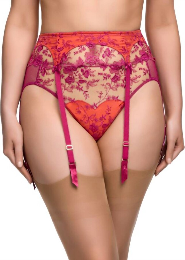 Dita Von Teese Victresse High Waist Suspender In Rubine