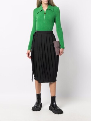 AMI Paris Mid-Length Pleated Skirt