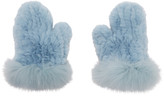 Thumbnail for your product : Yves Salomon Blue Rex Rabbit and Fox Fur Mittens