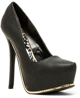 Thumbnail for your product : Qupid Mady Snakeskin Texture Platform Pump