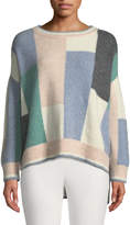 Thumbnail for your product : Colorblock Brushed Cashmere Crewneck Pullover Sweater