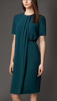 Thumbnail for your product : Burberry Satin-Back Crepe Pleat Detail Dress