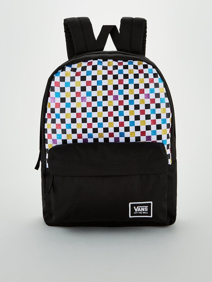 glitter check realm backpack