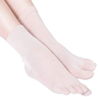 Fimage Women's Soft Comfortable Spun Silk Crew Toe Sock