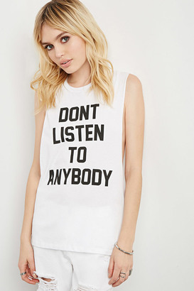 Forever 21 FOREVER 21+ Married To The Mob Listen Muscle Tee