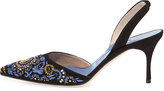 Thumbnail for your product : Manolo Blahnik Carolyneric Embroidered Halter Pump