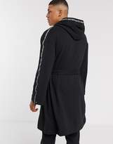 Thumbnail for your product : Calvin Klein 1981 Bold logo taped dressing gown in black