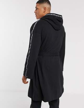 Calvin Klein 1981 Bold logo taped dressing gown in black