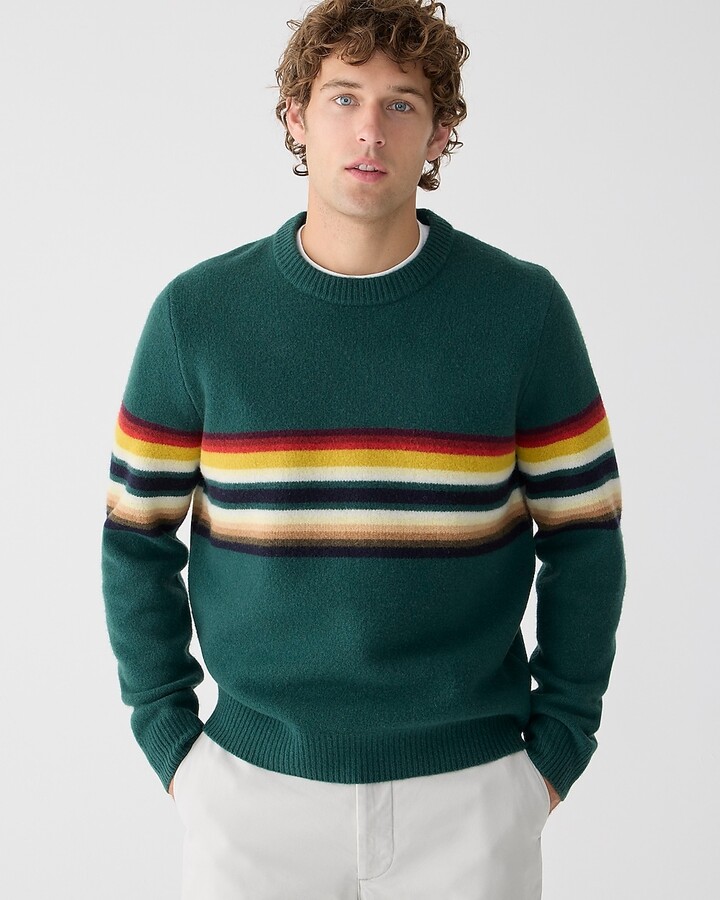 ZJYJFC Men's Fashion Stripe Jacquard Sweater
