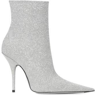 Balenciaga Slash Heel glitter boots