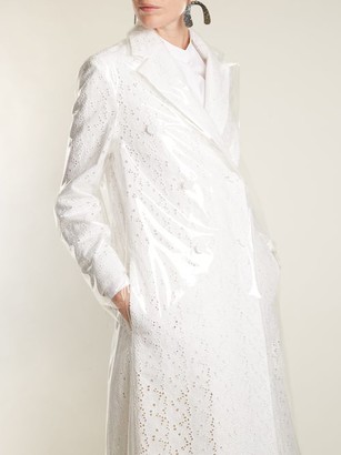 Calvin Klein Coated-overlay Broderie-anglaise Coat - White