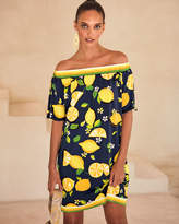 Thumbnail for your product : Trina Turk Kelso Lemon-Print Off-the-Shoulder Shift Dress