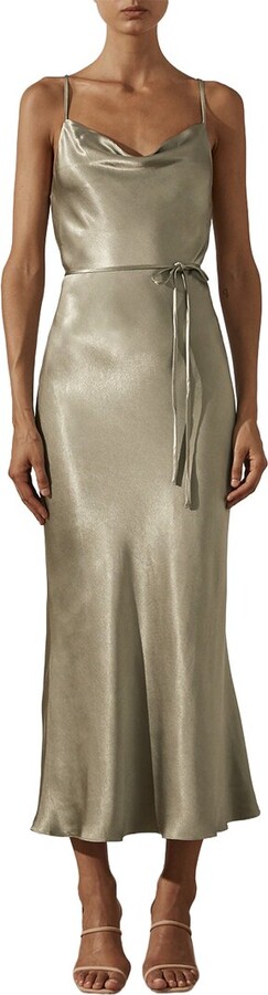 Shona Joy La Lune Bias Cowl Midi Dress