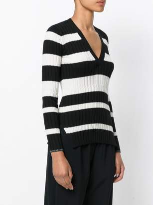 Proenza Schouler Striped V-Neck Knitted Top