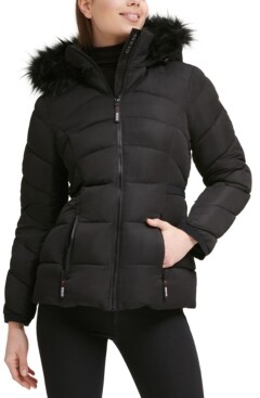 GUESS 'Expedition' Quilted Parka with Faux Fur Trim - ShopStyle