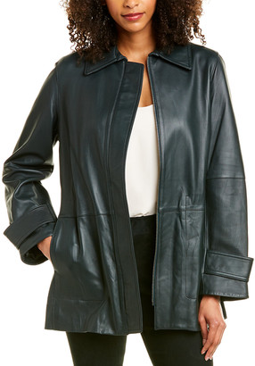vince leather trench coat