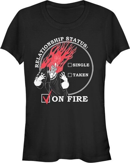 Hercules JuniorsWomensHerculesHadesValentine'sDayStatus,ONFIRE!T-Shirt-Black-Medium