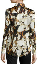 Thumbnail for your product : Philosophy di Alberta Ferretti Printed Concealed-Button Blouse, Brown/Multi
