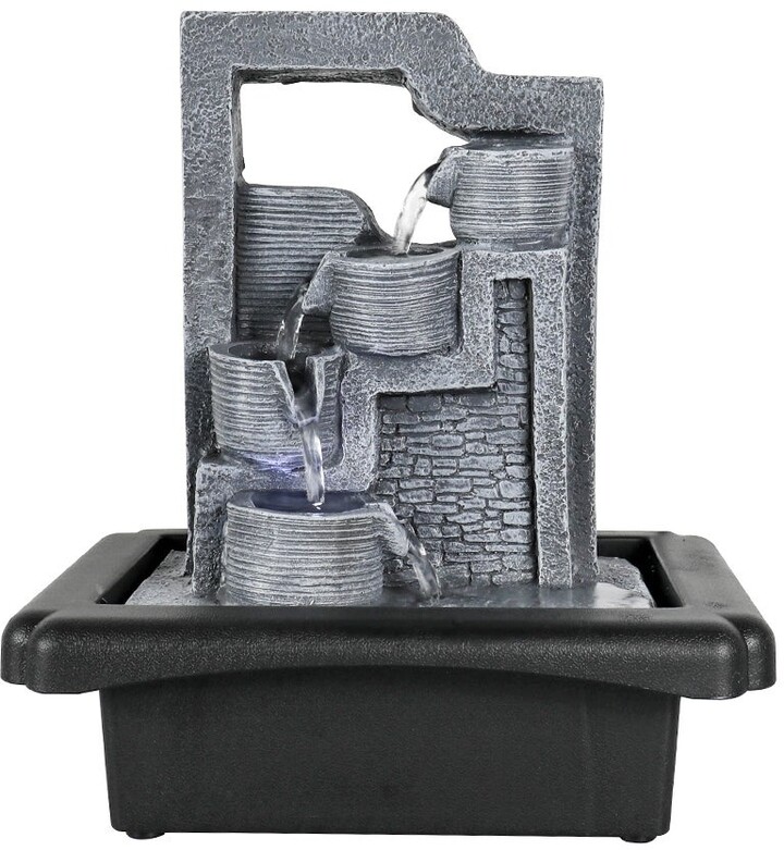 Sunjet Water Fountains Indoor Tabletop Water Fountain w/LED Lights for