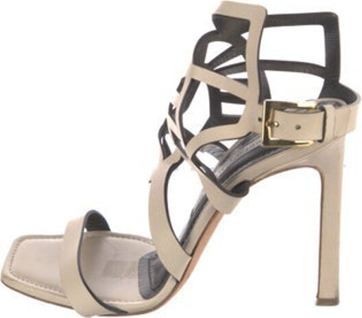 Gianmarco Lorenzi Leather Slingback Sandals Neutrals Straps & Buckle Closure at Ankles Unfortunately, due to restrictions, this item may not be eligible for shipping in all areas.