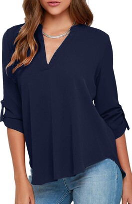navy chiffon blouse uk