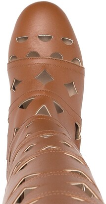 Casadei Cut-Out Leather Boots