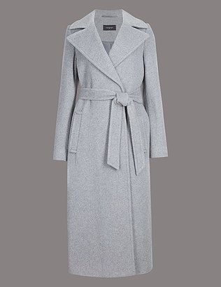 Marks and Spencer Wool Rich Wrap Coat