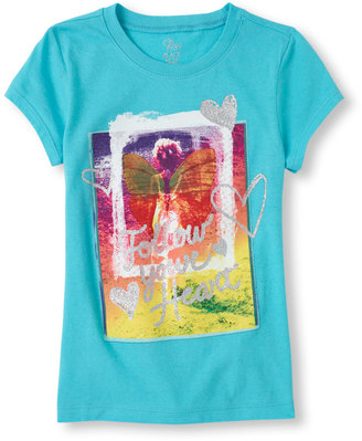 Children's Place Photo-real follow heart graphic tee