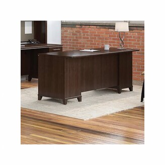 Bush Business Furniture Enterprise Executive Desk with Hutch Color: Mocha Cherry, Optional Accessory: Without Hutch