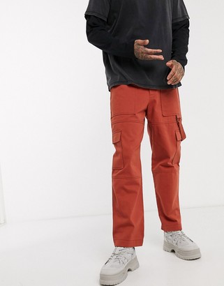 The Ragged Priest utility cargo trousers in rust