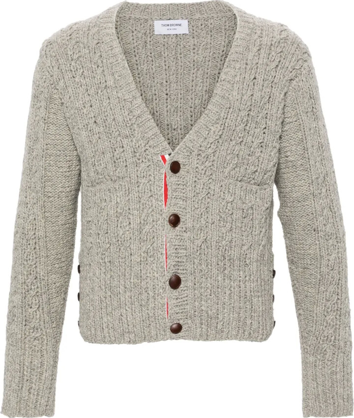 Thom Browne Chunky-Knit Wool Cardigan