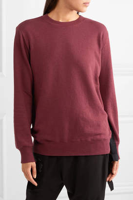 Clu Grosgrain Bow-embellished Cotton-jersey Sweatshirt - Burgundy