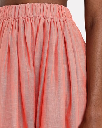 Zimmermann Botanica Silk-Linen Midi Skirt