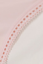 Thumbnail for your product : Calvin Klein Underwear Liquid Touch Picot-trimmed Stretch-jersey Briefs - Pastel pink