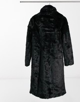 Thumbnail for your product : Urban Code longline faux fur coat in black