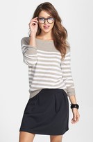 Thumbnail for your product : Halogen Stripe Cashmere Sweater (Online Only)