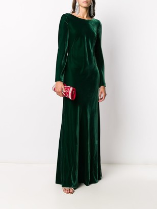 Alberta Ferretti Long-Sleeve Maxi Dress
