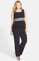 Thumbnail for your product : Jessica Howard Ruched Waist Pantsuit & Jacket (Plus Size)