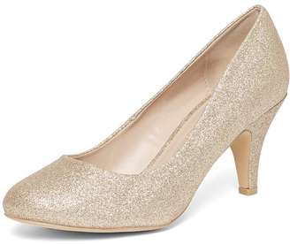 Dorothy Perkins Wide Fit Gold 'Wilamina' Court Shoes