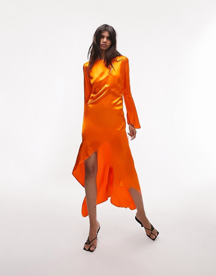 Top more than 165 zara orange dress super hot
