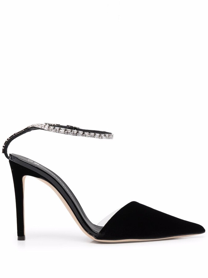 black embellished pumps