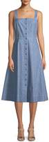 Thumbnail for your product : Lafayette 148 New York Astute Denim Fit-and-Flare Button Dress