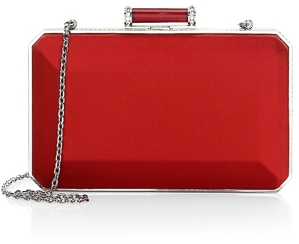 red satin evening bag