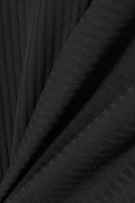 Helmut Lang Asymmetric Ribbed Cotton-jersey Top - Black