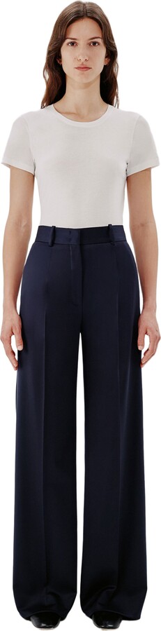 ANOTHER TOMORROW Wide Leg Suit Pant