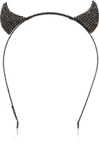 Thumbnail for your product : Jennifer Behr Horns Swarovski crystal-embellished silk headband